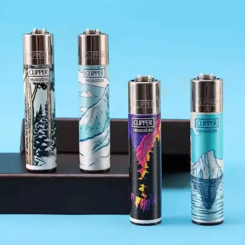 Clipper Lighter Smooth Grinding Wheel Open Fire Cigarette Lighter Portable Indoor Lighter Smoking Mens Gadgets Men GiftsT250211