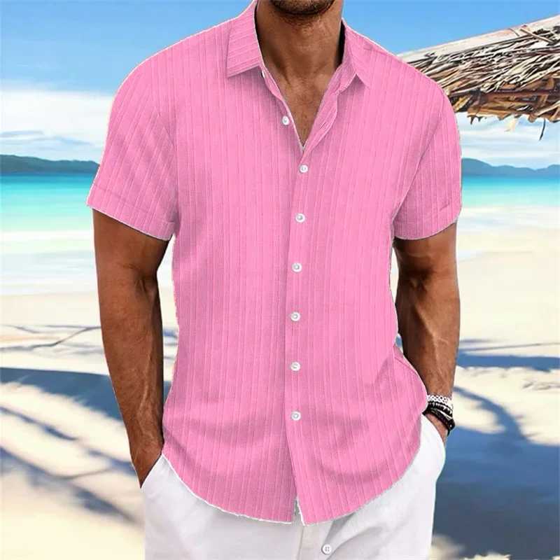 2024 mens shirt summer thin shirt fashion stand-up neck shirt short-sleeved shirt outdoor shopping casual XS-6XL linen fabric W250211