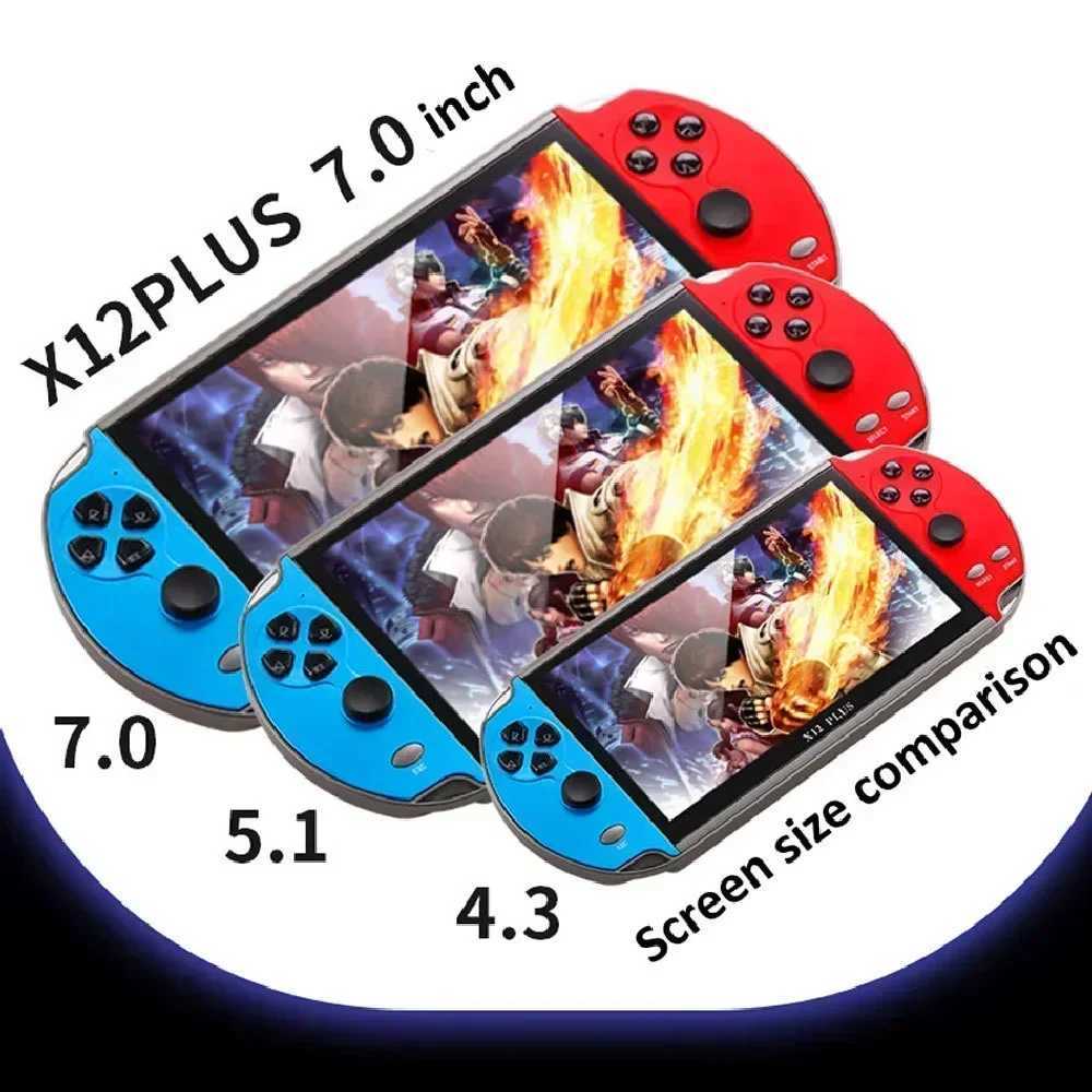 X12 Plus Handheld Video Game Console 7inch IPS Sn 16G Retro 10000+Classic Games 4K HD Game Machine For PSP FC GBA NESXJ250211