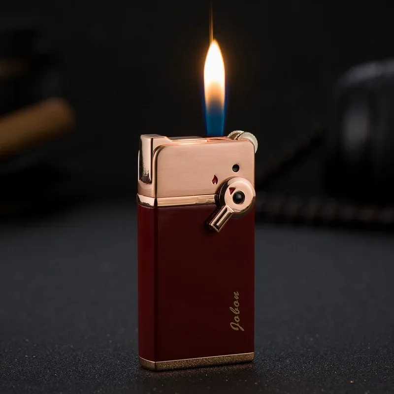 JOBON Double Fire Dual Purpose Blue Flame Straight Into The Lighter Creative Personty Inflatable Windproof Cigarette LightersT250211