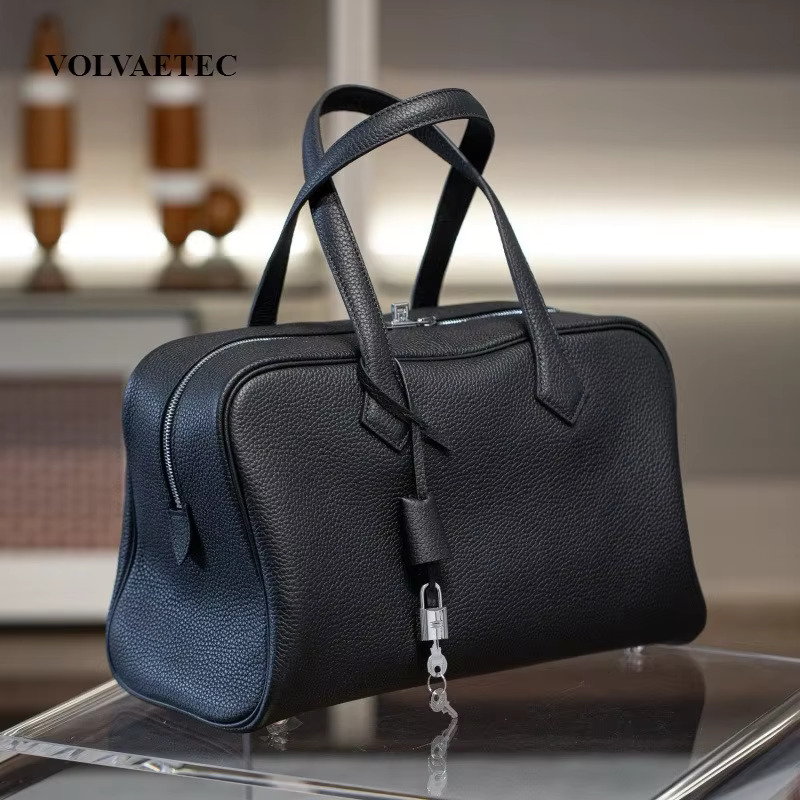 VOAETEC High Quality First Layer TC Cowhide Boston Baommuter Travel Light Large Capacity Handbag Casual Versatile - view 4