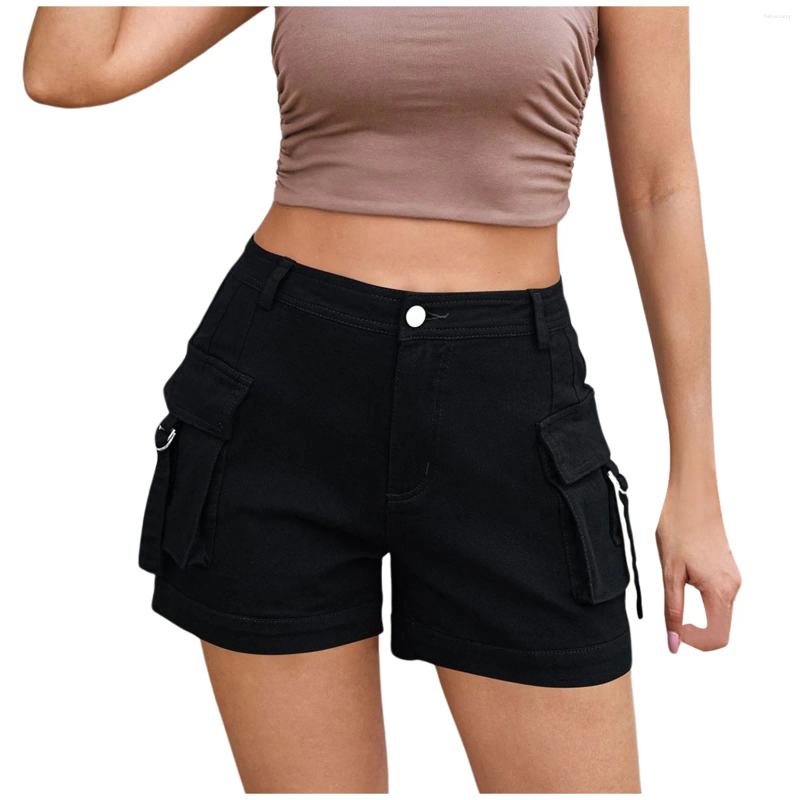 Women's Shorts Summer Women Casual Elastic High Waisted Hiking With Pockets Legging Fashion Tie Dye
