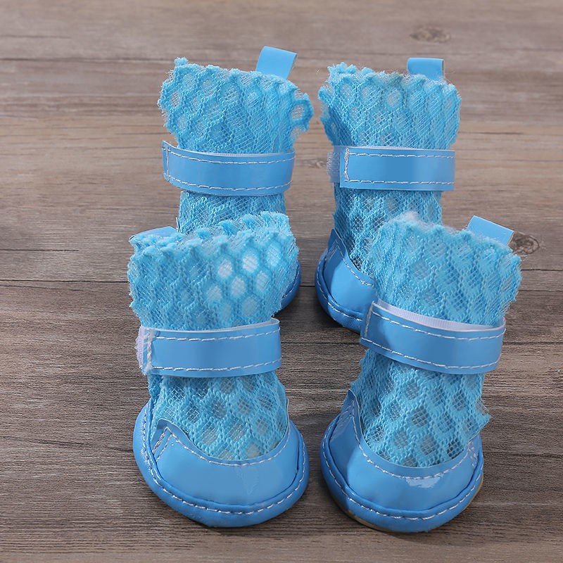 Summer Breathable And Non Slip Pet Shoes Made Of PU Material With Mesh, Hollow And Comfortable, Lightweight Sandals For Dogs In Spring Black M S11