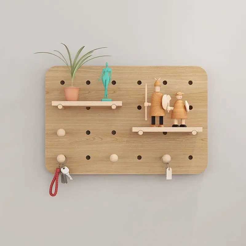 Storage Holders Racks Meter Cover Modern Decorative Boards Electric Box Hidden Nordic Pegboard Wooden Boards Shelf Rack Wall Decorations Living Room C