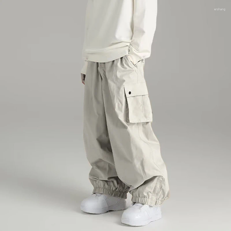 Men Skiing Baggy Pants Warm Casual Loose Skying Ski Sports Trousers Winter Outdoor Waterproof Snow Snowboard Clothes