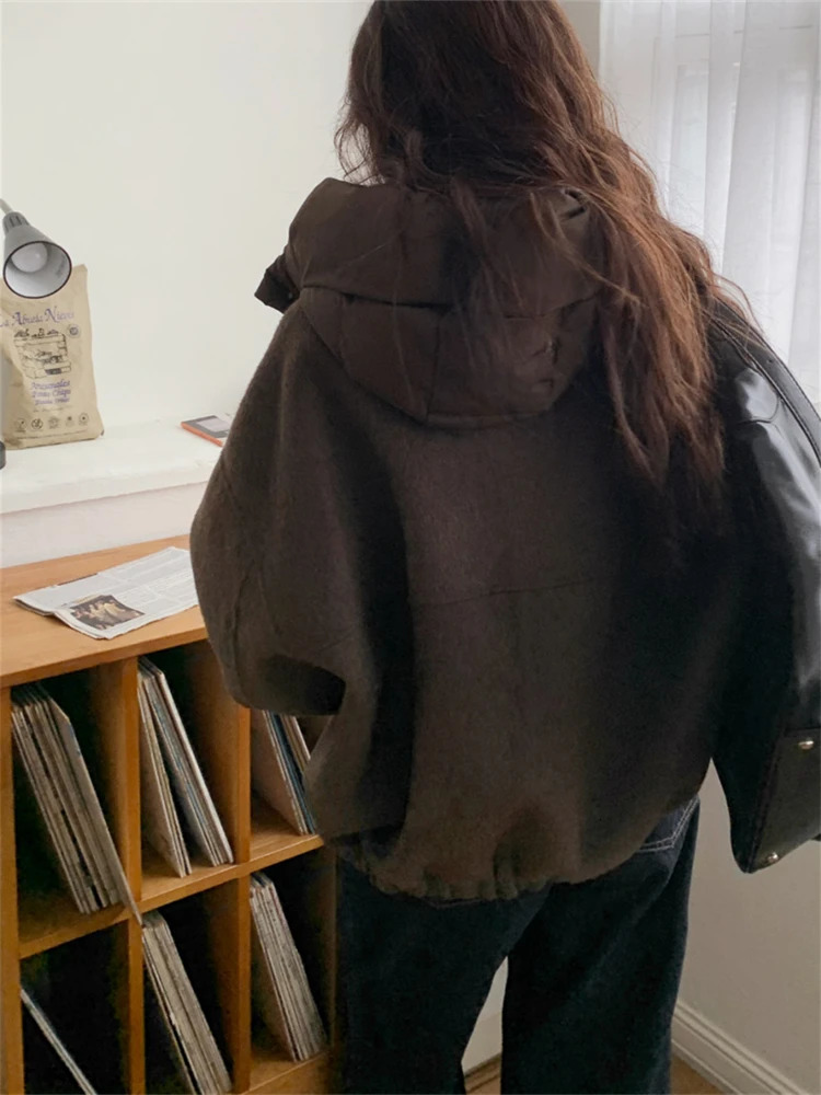 Womens Parkas Winter Coat Female Trench Jacket Women Maxi Long Parka Mujer Woolen Overcoat Casual Oversize Windbreaker 250109