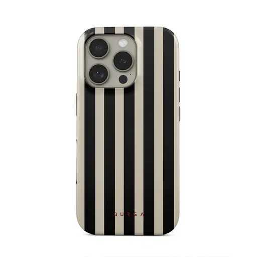 BURGA Black and white Stripe Phone Case for iPhone 16 15 14 13 12 11 Pro Max X XS XR XSMax 7 8 Plus Glossy Film Hard PC Cover Z250210