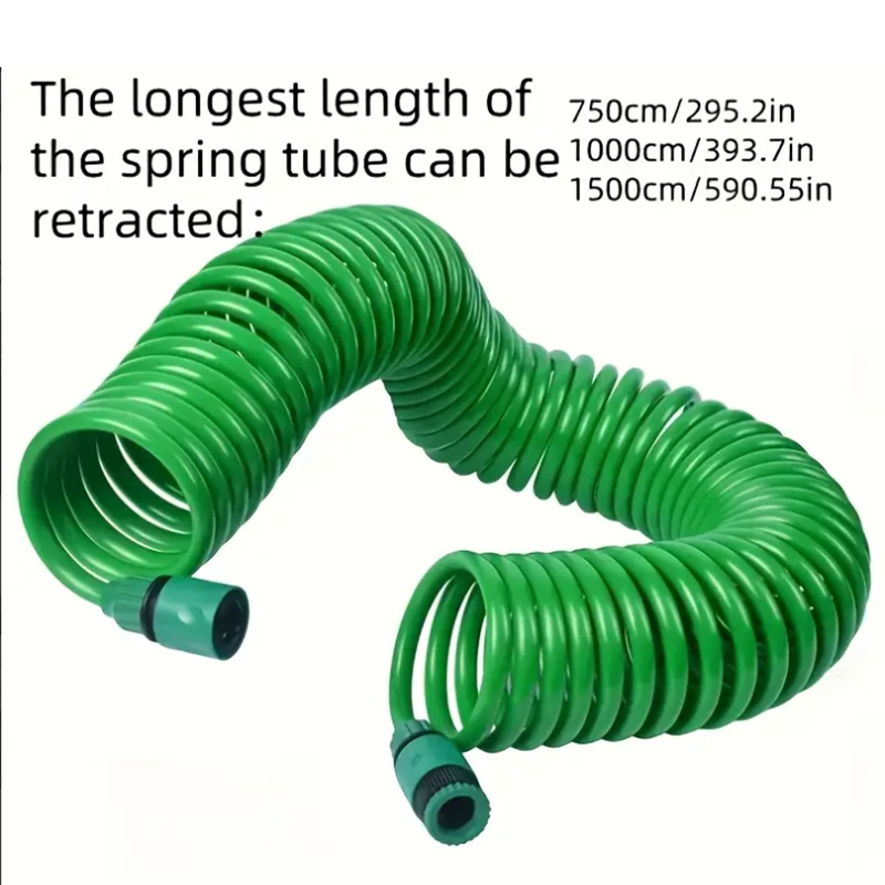 Flexible Garden Spiral Hose by Globe Includes Versatile 7-in-1 Gardening Nozzle, 15 Meters Length