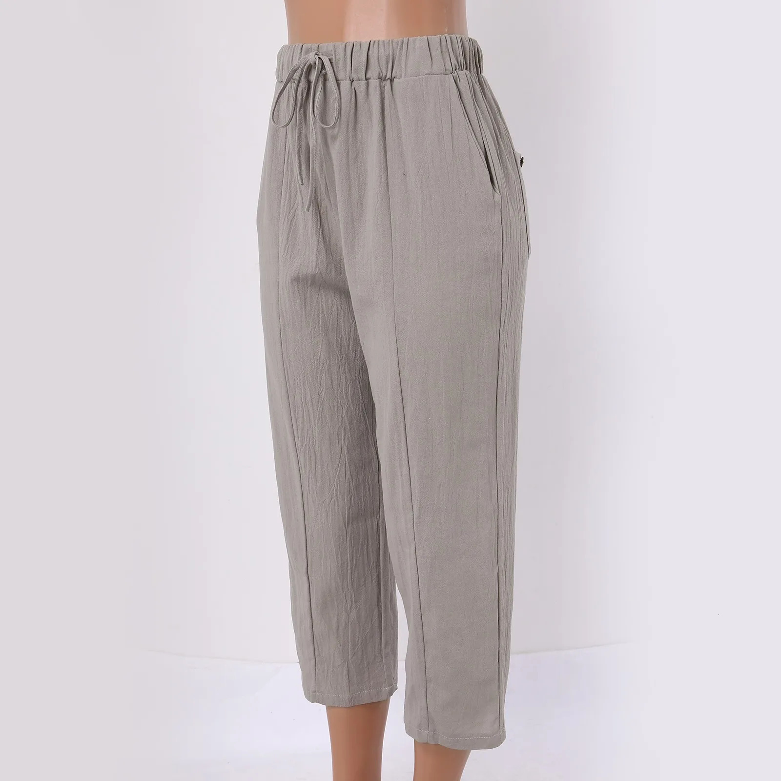 Casual Baggy Cropped Pants For Women Elastic Waist Wide Leg Trouser Streetwear Business Baggy Sweatpants Summer Short Pants 250210