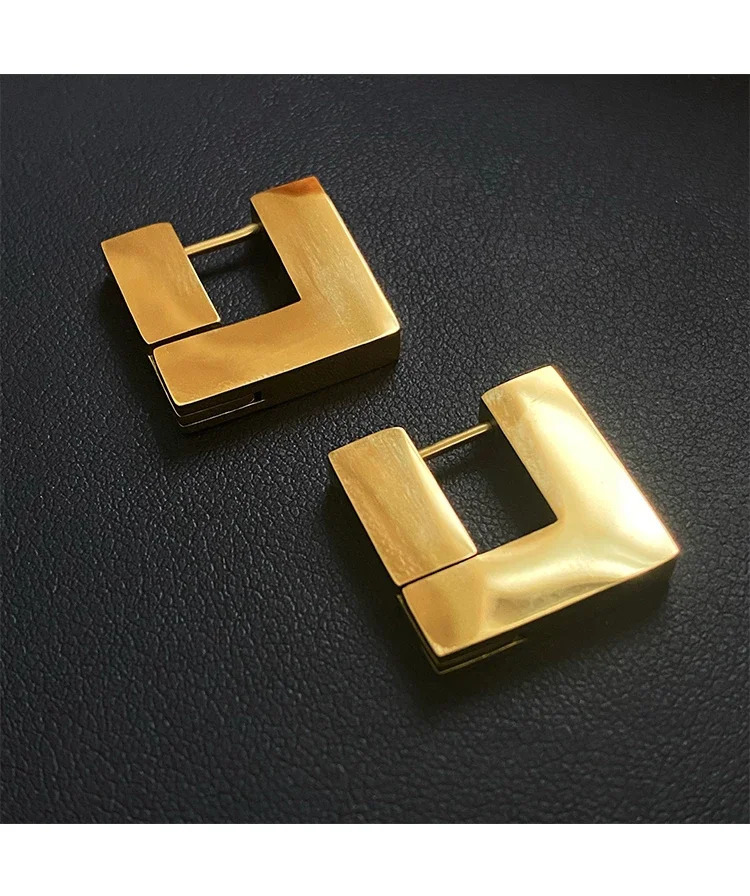 Timeless Wonder Square Geo Hoop Earrings for Women Jewelry er Ins Kpop Aretes De Mujer Statement Punk Rare 1446 250110