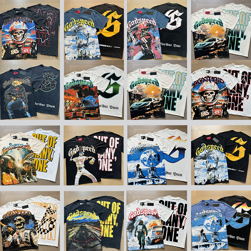 godspeed shirt designer t shirt High Quality Hip Hop Mens Womens polo Summer Fashion T-shirt Wash lettering casual street wear EU size S-XL