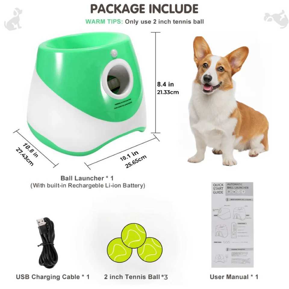 Others Dog Toys Chews Dog Launcher Automatic Dogs Chase Toy Tennis Throwing Pinball Machine Fun Interactive Throw Rechargable Catapult USB Charging H2