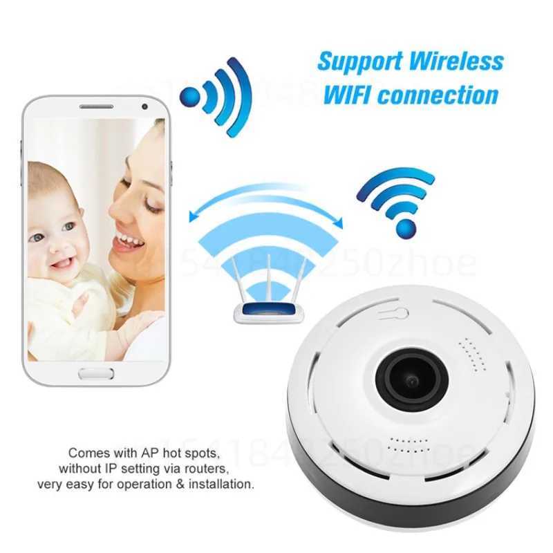 Mini Wifi 360 Camera Invisible Spy Cam Panoramic Monitoring IP/AP Webcam Remote Surveillance Night Vision Small Camcorders X250210