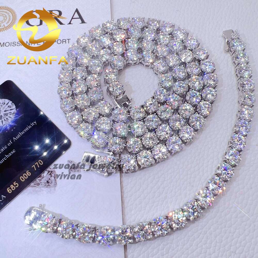 Fashion Jewelry Sterg Sier Dia Hip Hop 8Mm Moissanite Tennis Chain