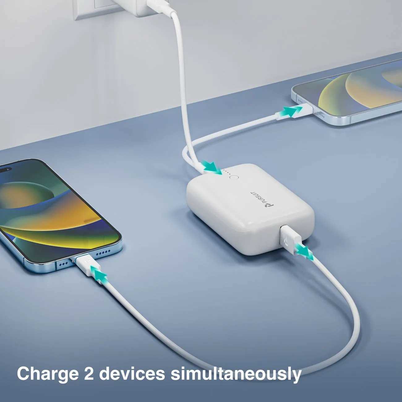 PURSUIT 10000mAh tra-Cpact Power Bank with USB-C PD and USB-A Recycled Plastic Housing and Plastic- Packaging Z250208