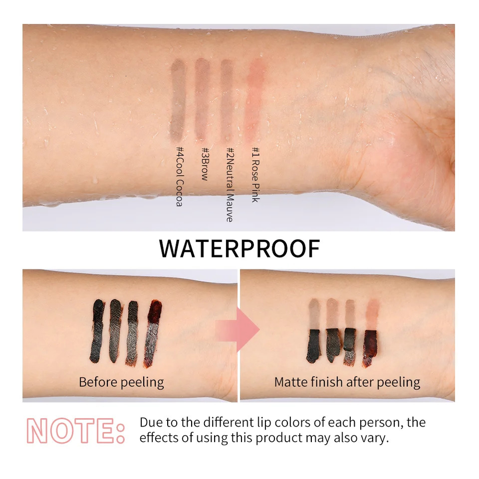 Waterproof Lip Liner Peel Off Tattoo Lipgloss Waterproof Long Lasting Matte Lip Tint Brown Contour Tear-off Lips Stain Cosmetic 250113
