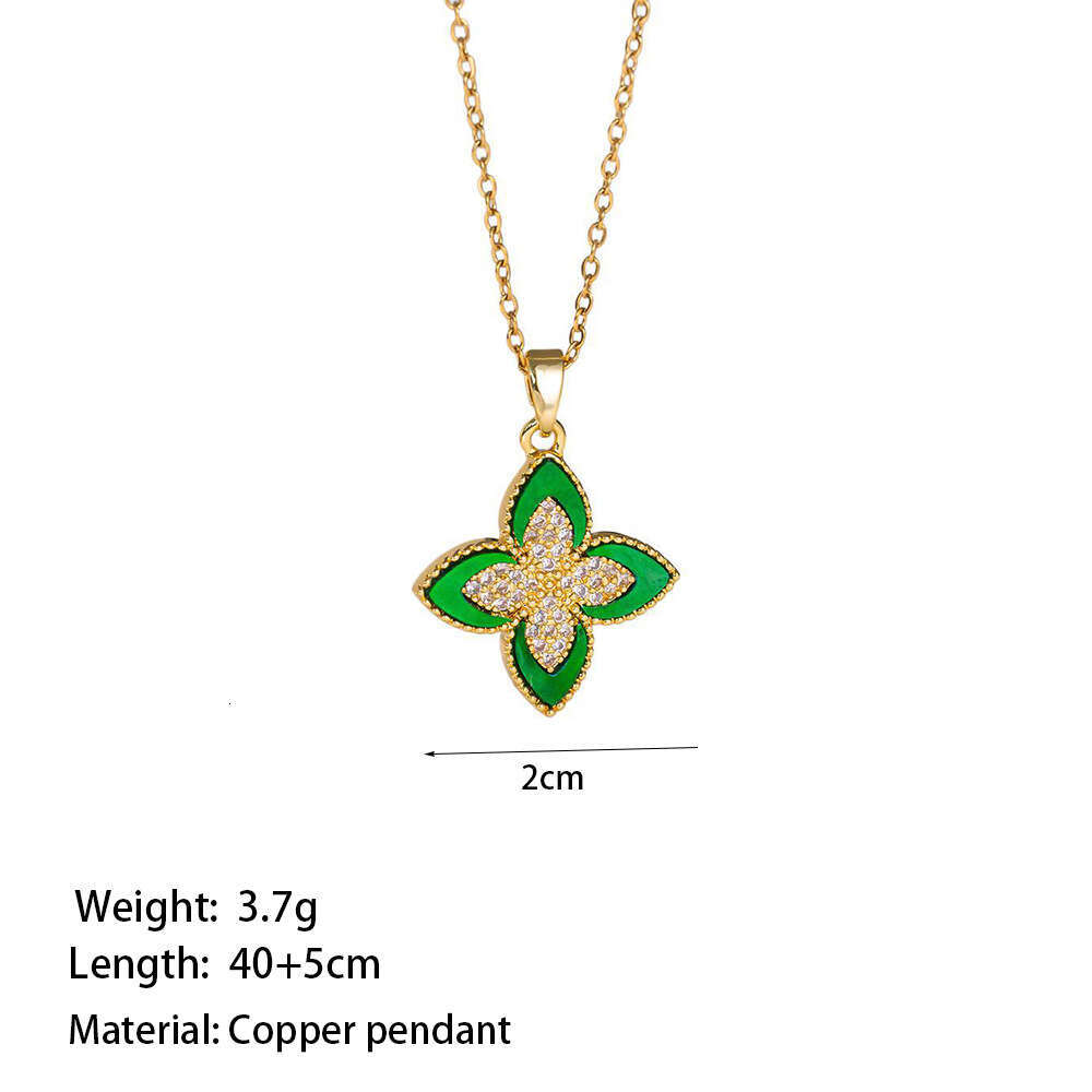 4 Clover Necklace For Women Luxury Designer jewelry 4/ Leaf necklace Copper Gold Plate Agate Diamond Fashion Charm Chain Wedding Gift Party Good Quali