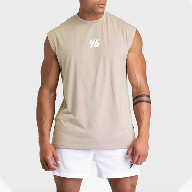Summer Fitness Tank Top Mens Fitness Sleeveless Sports Tank Top Fashion Fast Drying Fitness Running T-shirt Casual Breathable Mens Shirt W250417