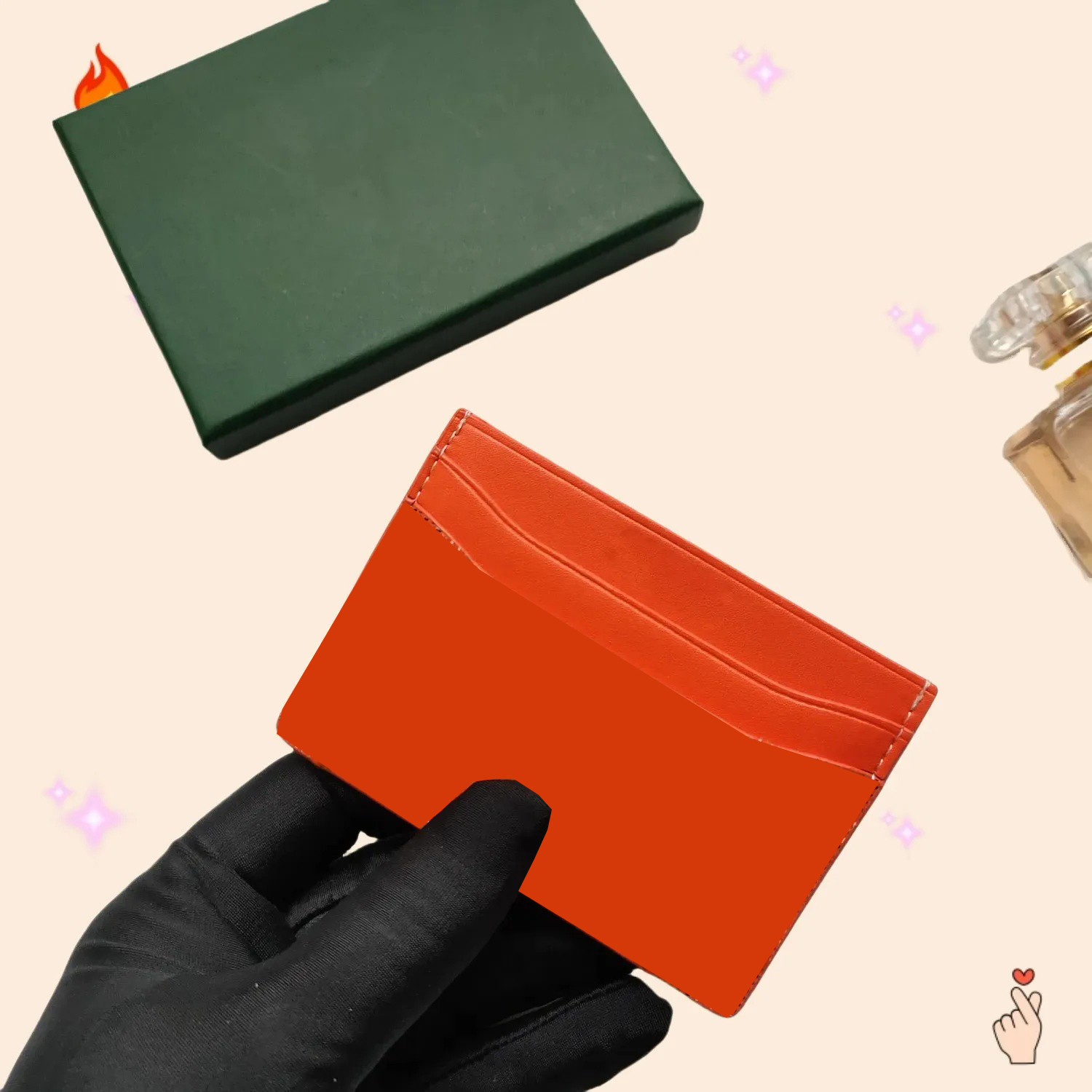 Men's ultra-thin leather card holder- Slim Mini Wallet Designer Credit Card Case Paris Style