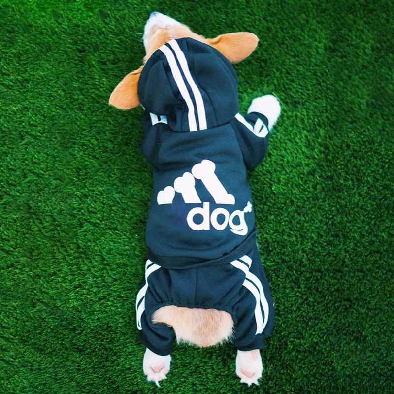 Four Legged Adidog Pet Dog Hoodie Puppy Jumpsuit Letters Overalls for Small Medium Dogs Pomeranian Pajamas Winter Dog JumpsuitXJ250210