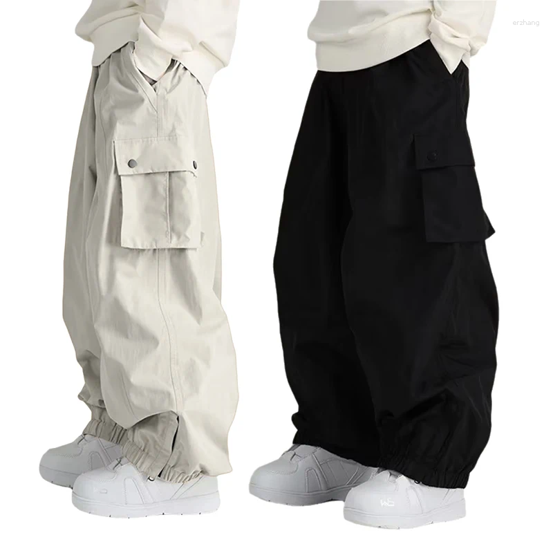 Men Skiing Baggy Pants Warm Casual Loose Skying Ski Sports Trousers Winter Outdoor Waterproof Snow Snowboard Clothes
