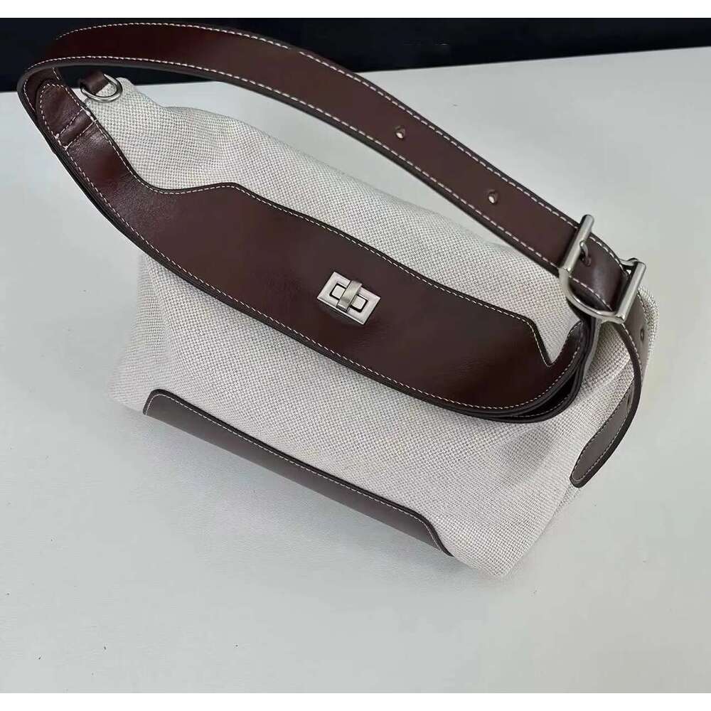 Women's Bags Small niche design color blocking patchwork canvas bag women's bag new fashion trend shoulder bag canvas crossbody women's
