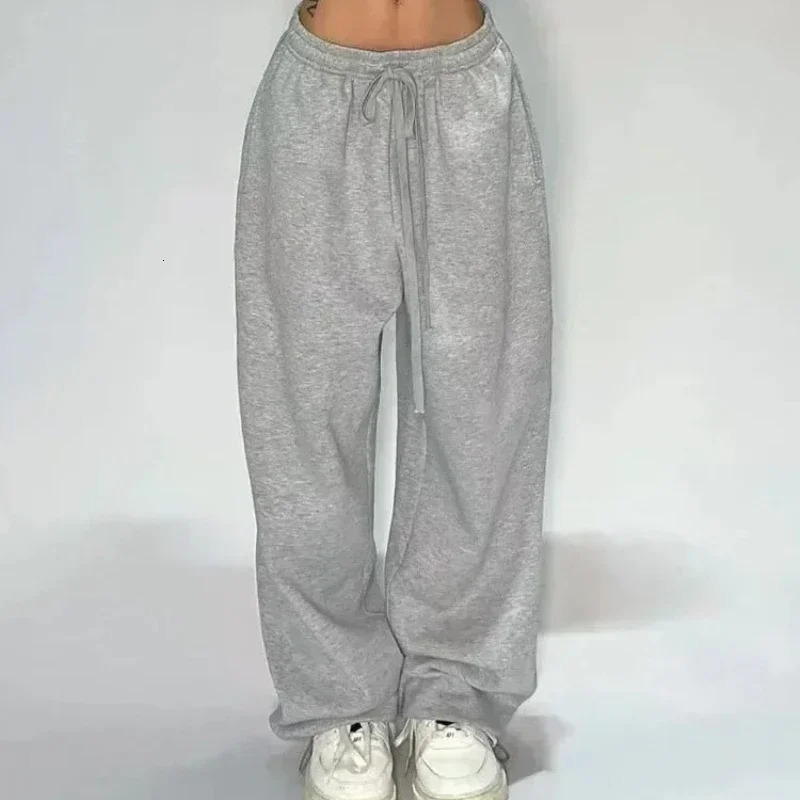 Deeptown Casual Gray Sweatpants Women Wide Leg Black Joggers Classic Baggy Streetwear Oversized Sports Female Trousers Allmatch 250210