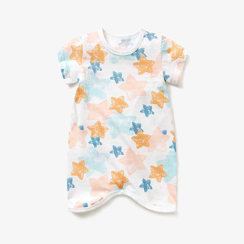 Pajamas Baby pajamas printed baby nightgown summer thin onesie Children's air conditioning nightdress cotton H250207
