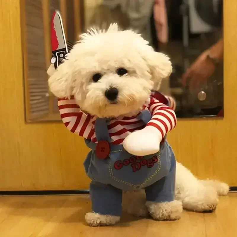 Halloween Dog Costumes Funny Pet Clothes Adjustable Dog Cosplay Costume Sets Novelty Clothing For Medium Large Dogs Bulldog PugXJ250210