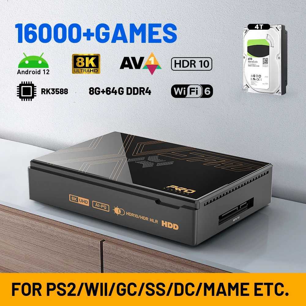 Kinhank er Console X5 PRO Retro Video Game Console RK3588 8GDD with 4T HDD 16000+ Games Plug and Play for DC/N64XJ250211