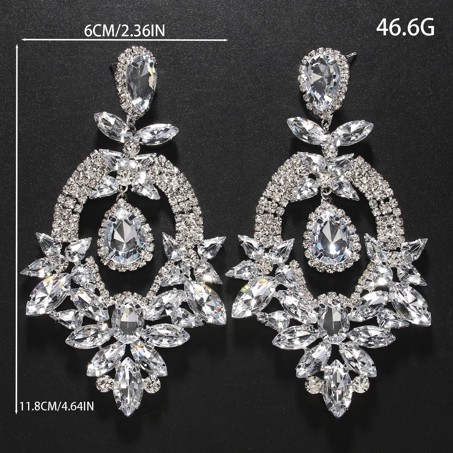 Women's Earrings 2PCS/LOT Yellow Exaggerated Earrings Rrhinestone Tassel Earrings Runway Accessories earrings