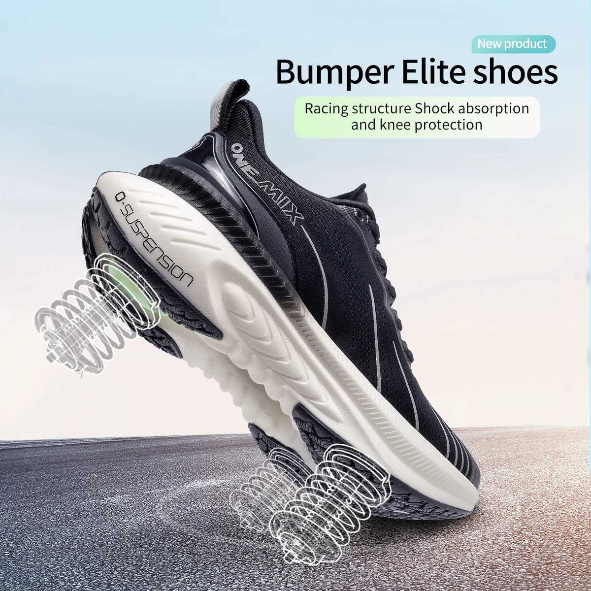 ONEMIX New Cushioning Running Shoes For Men Suitable Heavy Runners Lace Up Sports Women Non-slip Outdoor Athletic Male SneakersC250410