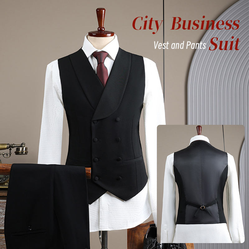 Modern Lapel Collar Men's Suit 3 Pieces Blazer Pants Double Breasted Business Formal Work Wear Wedding Groom Customized Homme