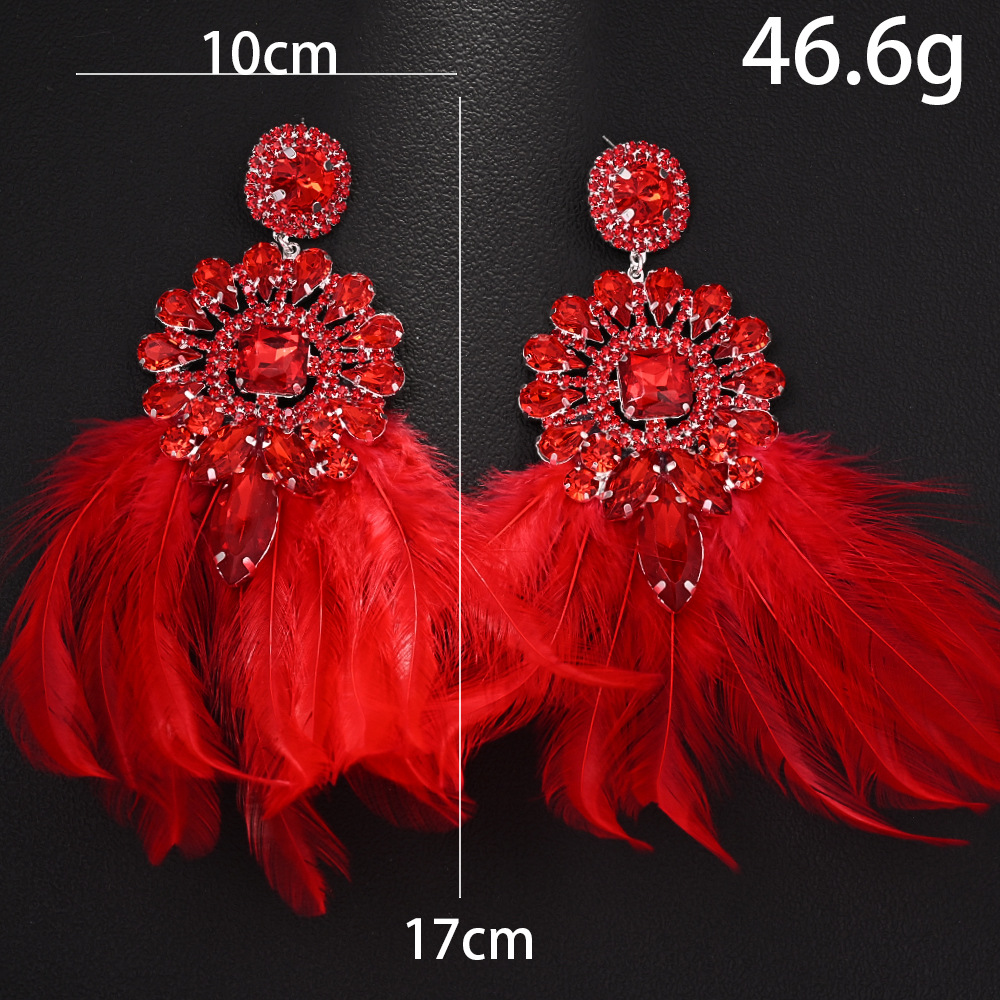 Exaggerated Earrings 2PCS/LOT Rhinestones Statement Ear Drops for Queens Banquet Accessories