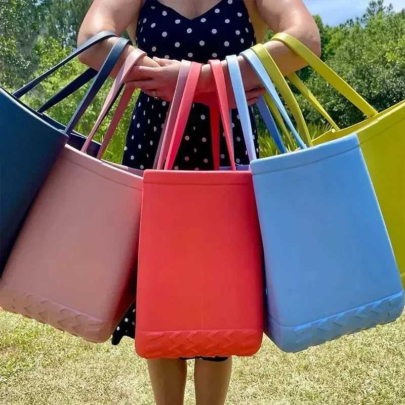 EVA Bogg Beach Bag Rubber Waterproof Travel for Women Washable Handbag For Sports Beach Market PoolC250210