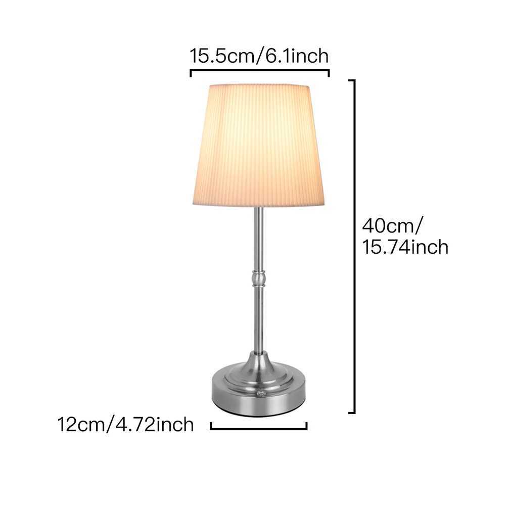 Cordless LED Metal Table Lamp USB Rechargeable Touch Portable Fabric Shade Desk Lamp 2200K Warm Light for Bedroom Bar Z250211