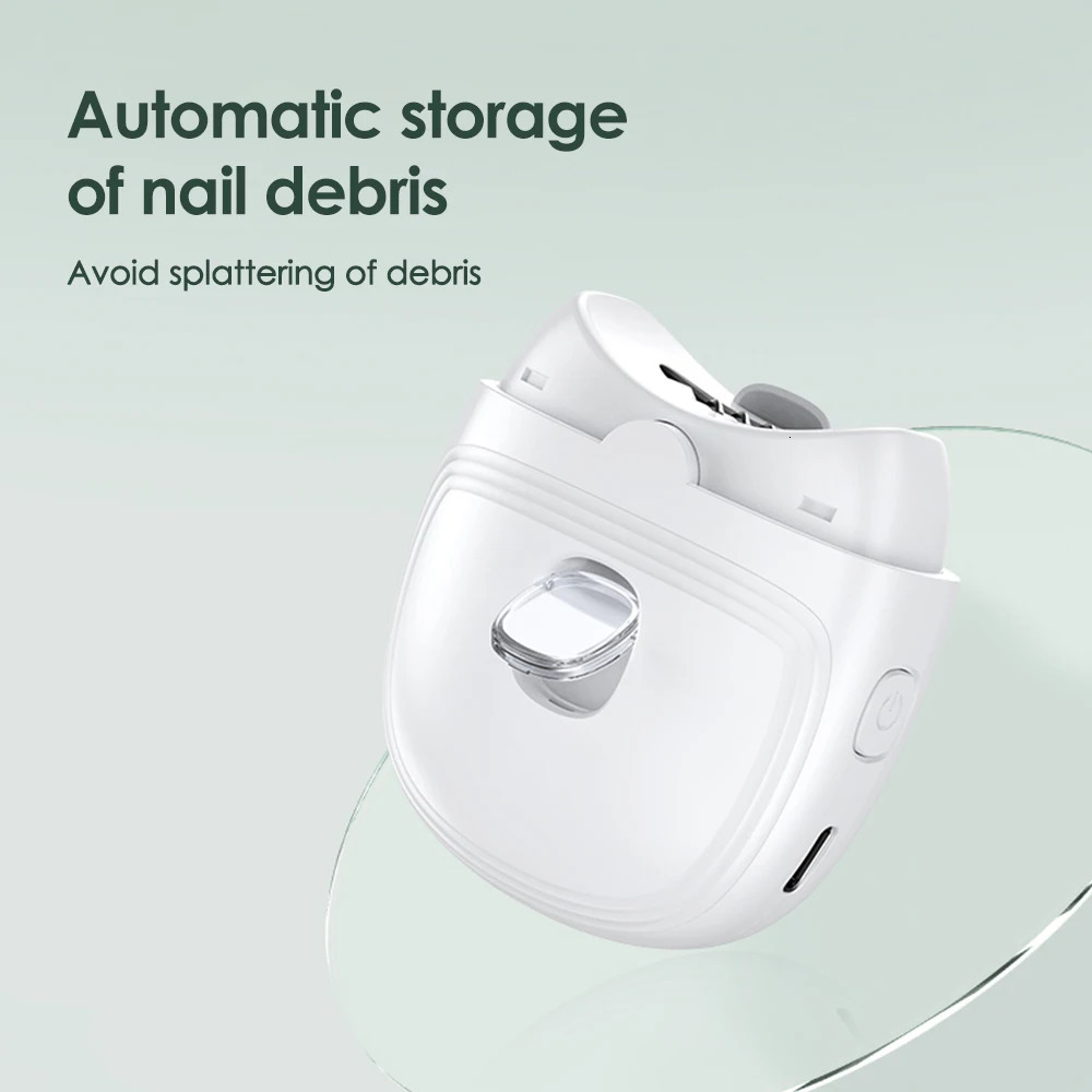 Electric Nail Scissors Rechargeable Mini Nail Clippers for Children Adults Automatic Nail Trimmer Manicure Polishing with Light 250113