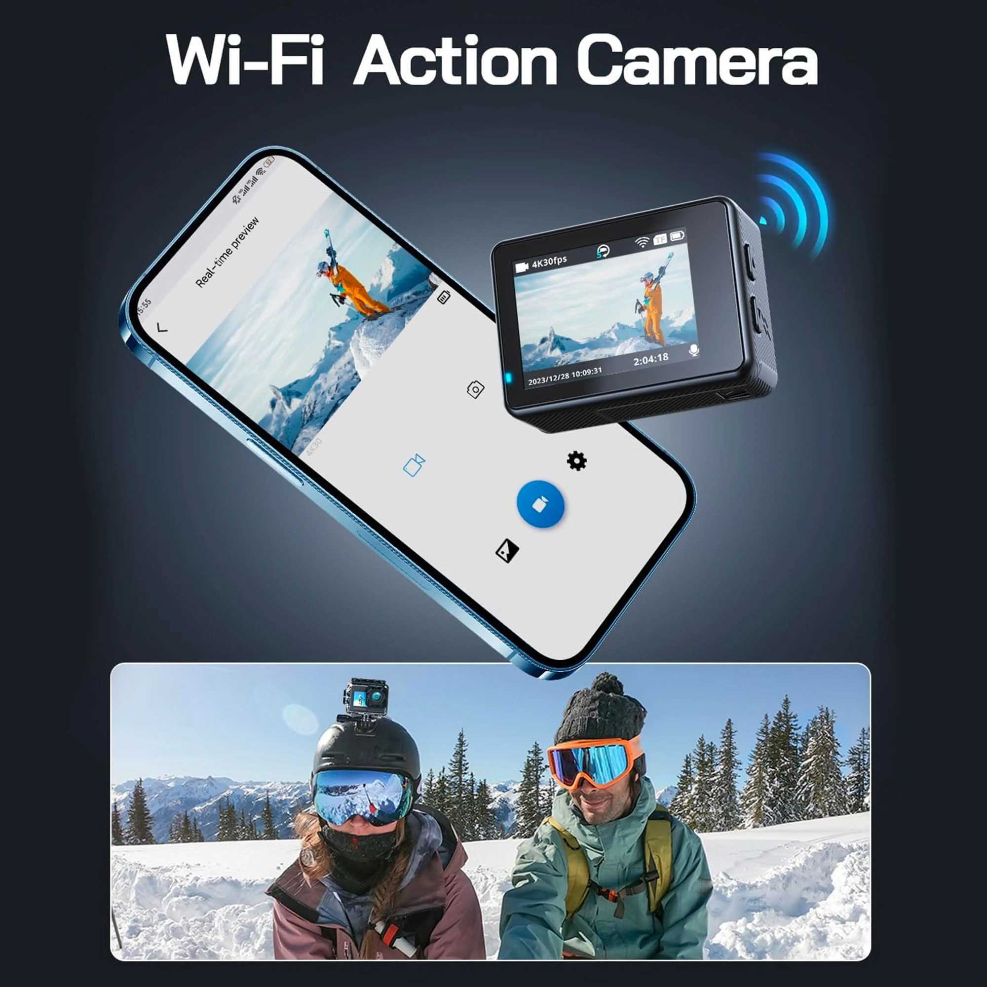 Smart Home Security System CERASTES V11 5K 4K60F WiFi Anti-shake Action Camera Go With Remote Control Screen Waterproof Sport Camera pro drive recorde