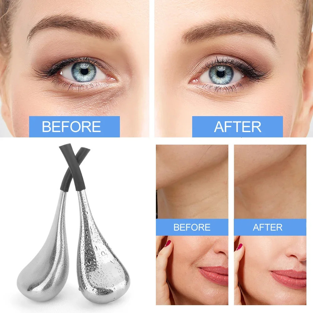 Ice Globes Spoon Facial Massage Freeze Stick Stainless Steel Eliminate Eye Pattern Spa Ball Cryo Roller Cooling Skin Summer Tool 250113