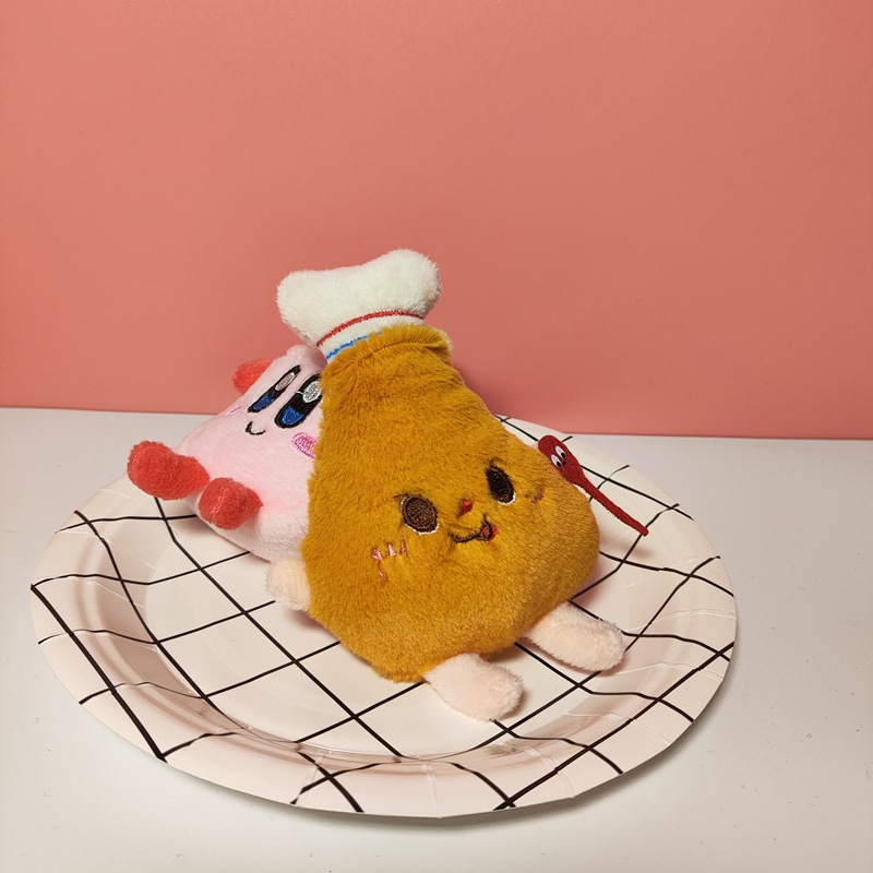 Cute Plush Burger Fries Keychain - Toy Accessory for Bags