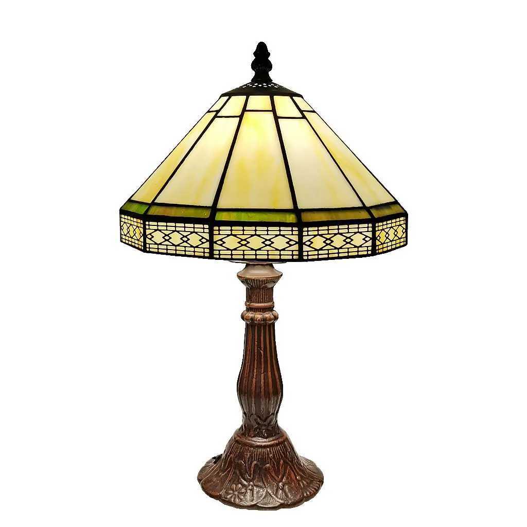 22CM Minimalist European Geometric Small Table Lamp Tiffany Style Living Room Bar Decoration Office Desk Glass Lighting Z250211