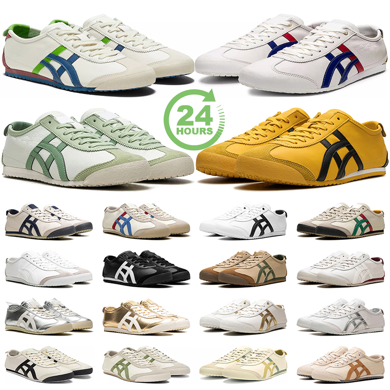 designer outdoor shoes tiger free shipping mexico 66 men women sneakers Triple Black White Pure Silver mens womens sports trainers