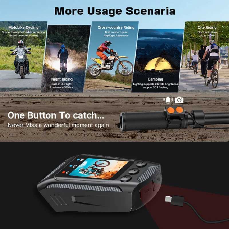 Smart Home Security System 4K 60F Action Camera Outdoor Motorcycle Helmet Sports Camera DV Video Recorder Car DVR Driving Recorder Bicycle Driving Rec