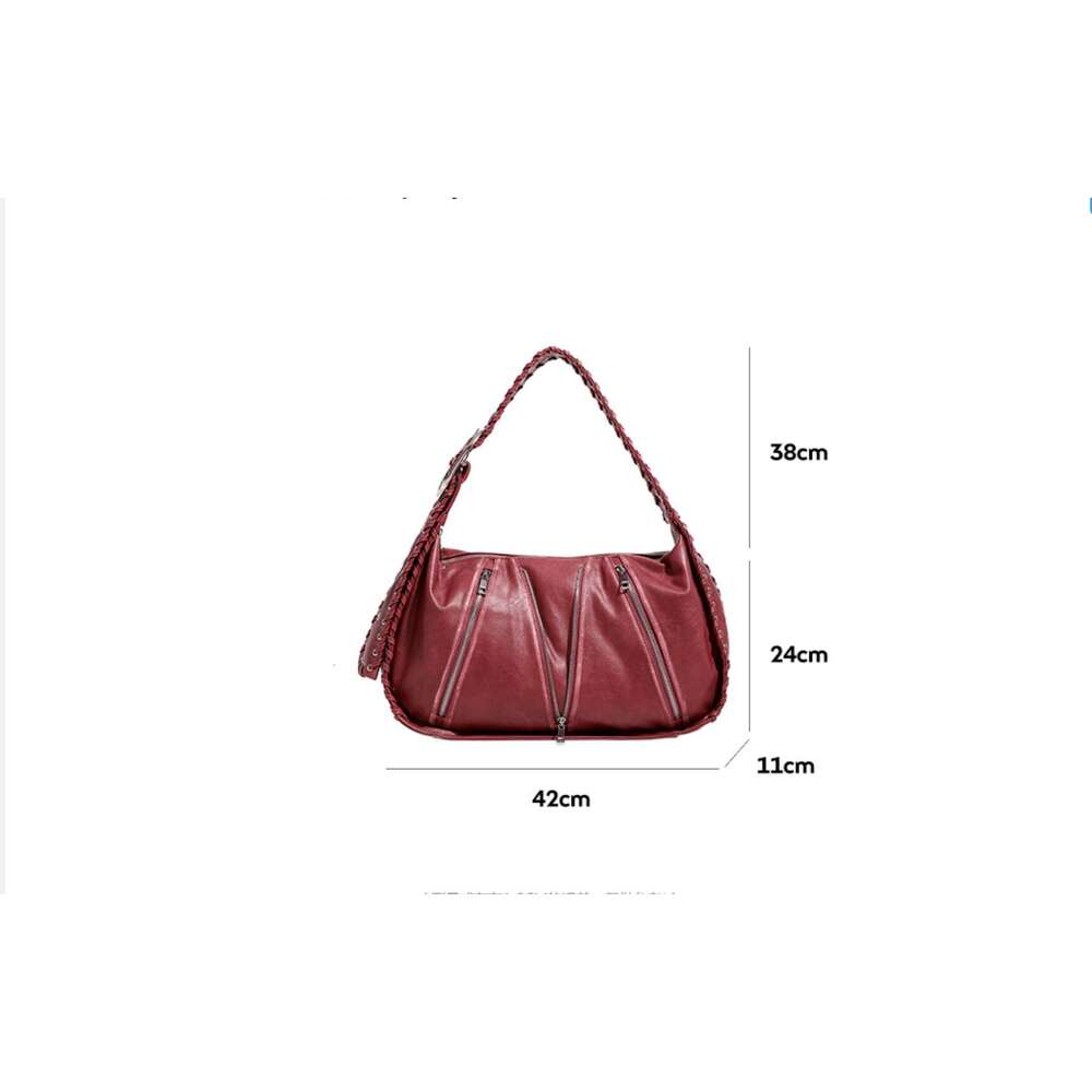 Women's Bags New high-end texture retro color woven bag for women, crossbody shoulder bag, underarm bag, wide shoulder strap, large capacity bag