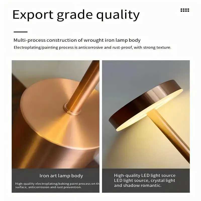 LED Rechargeable Classic Table Lamp 3-colors Infinitely Dimmable Wireless Touch Control Home Decoration Bedroom Creative Lamp Z250211