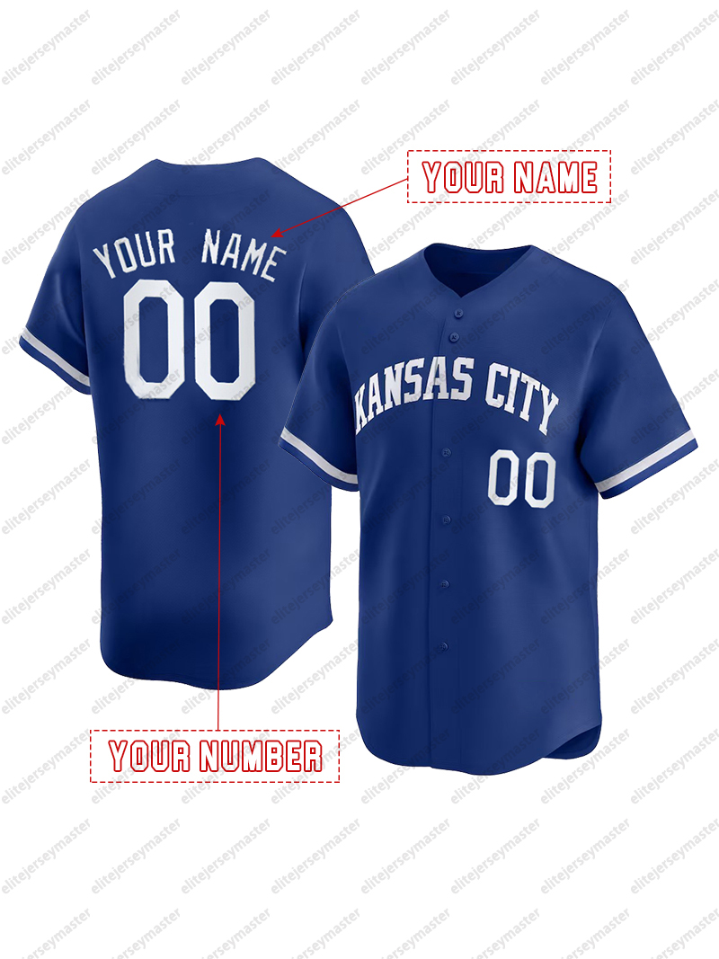 7 Bobby Witt Jr. 55 Cole Ragans Custom Baseball Jersey Salvador Perez Stitched Personalized Customized Jerseys Vinnie Pasquantino Custom Any Number Na