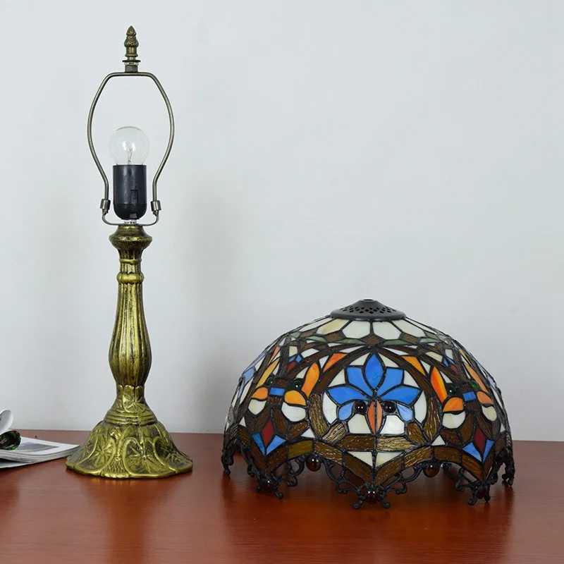 European Creative Tiffany Stained Glass Living Room Bedroom Restaurant Bar Hotel Decoration Bedside Table Lamp E27 AC110V 240V Z250211