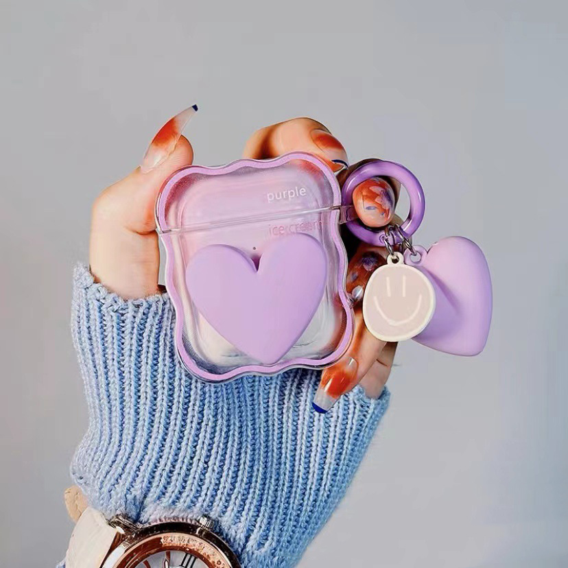 Blue three-dimensional heart suitable for Pro headphone protective case 2 3 4