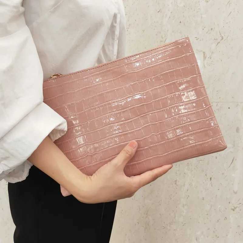Fi odile Wen Envelope Cluh Bag Ladies ning Party Large Cluhes Handbag PU leather Alligator phe purses bolsasT250211