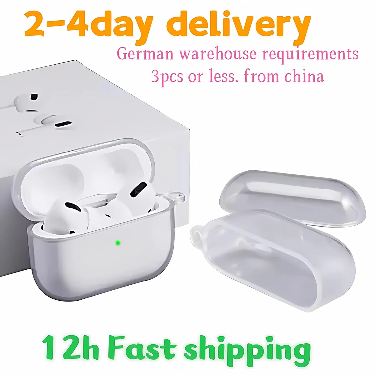 USA Stock For Apple AirPods 4 AirPods pro 2 3rd Headphone Accessories Silicone Protective Headphone Cover Headphone Silicone Case